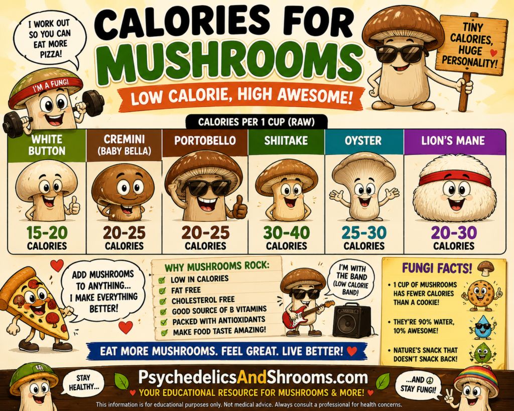 calories for mushrooms