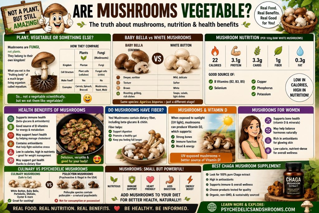 are mushrooms vegetables
