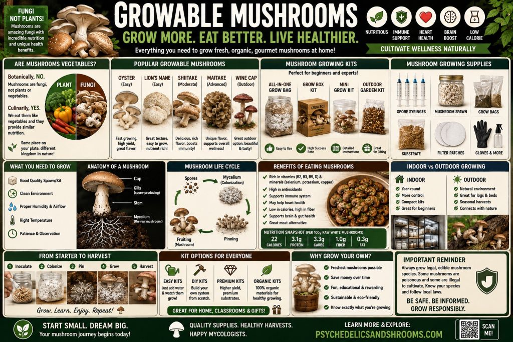 growable mushrooms